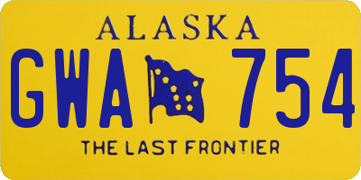 AK license plate GWA754