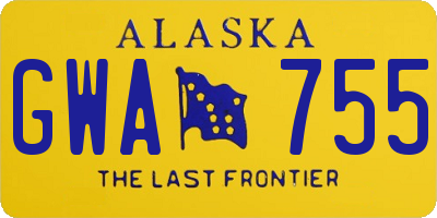 AK license plate GWA755