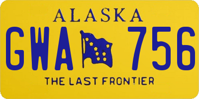 AK license plate GWA756