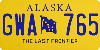 AK license plate GWA765