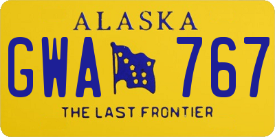 AK license plate GWA767