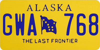 AK license plate GWA768