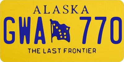 AK license plate GWA770
