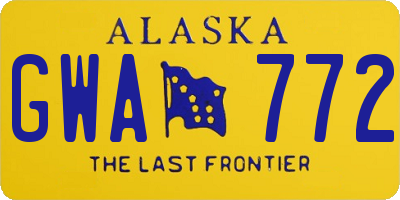 AK license plate GWA772