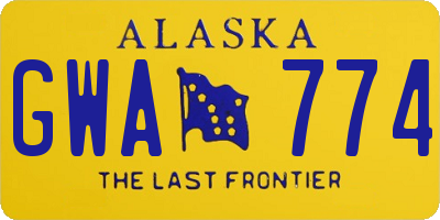 AK license plate GWA774
