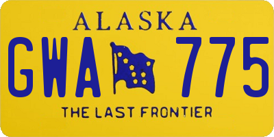 AK license plate GWA775