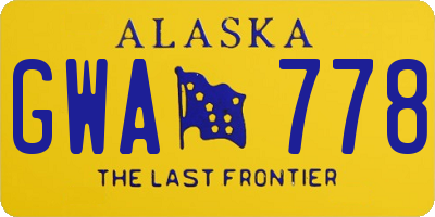 AK license plate GWA778