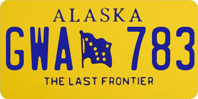 AK license plate GWA783