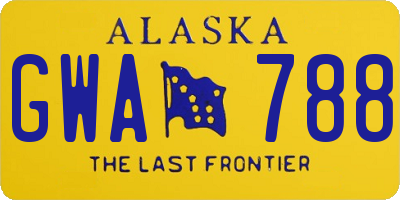 AK license plate GWA788