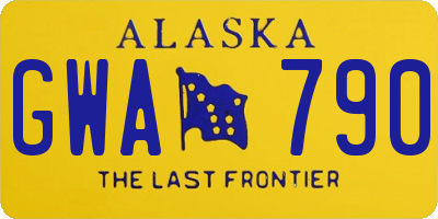 AK license plate GWA790
