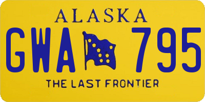 AK license plate GWA795