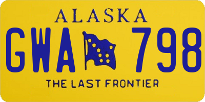 AK license plate GWA798