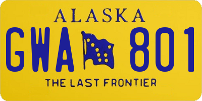 AK license plate GWA801