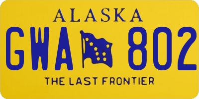 AK license plate GWA802