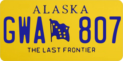 AK license plate GWA807