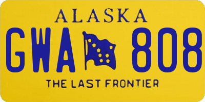 AK license plate GWA808