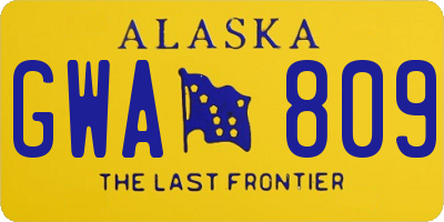 AK license plate GWA809