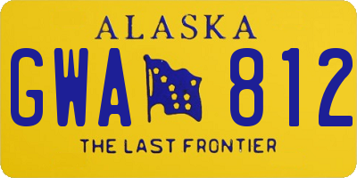 AK license plate GWA812