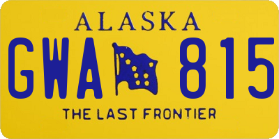 AK license plate GWA815