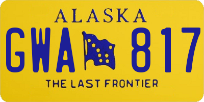 AK license plate GWA817