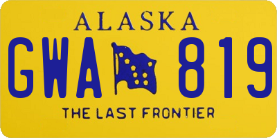 AK license plate GWA819