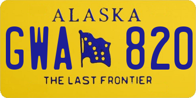 AK license plate GWA820