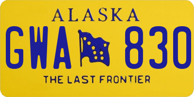 AK license plate GWA830