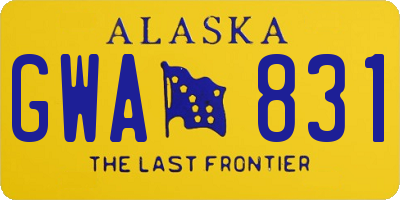 AK license plate GWA831