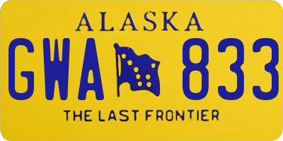 AK license plate GWA833