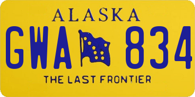 AK license plate GWA834