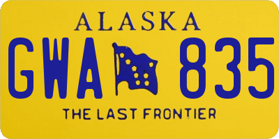 AK license plate GWA835