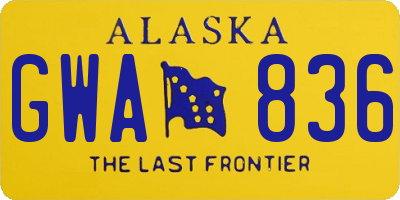 AK license plate GWA836