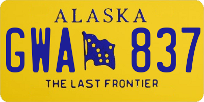 AK license plate GWA837