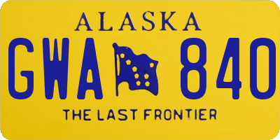 AK license plate GWA840