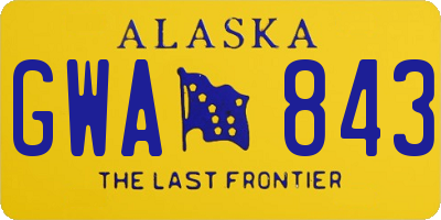 AK license plate GWA843