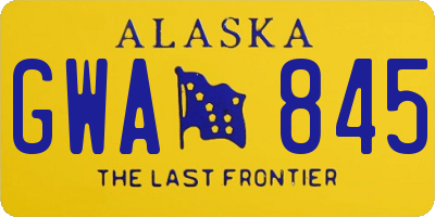 AK license plate GWA845