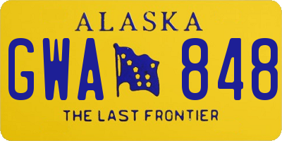 AK license plate GWA848