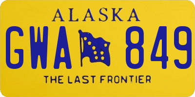 AK license plate GWA849