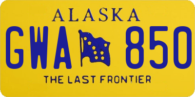 AK license plate GWA850