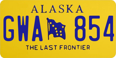 AK license plate GWA854