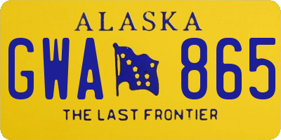 AK license plate GWA865