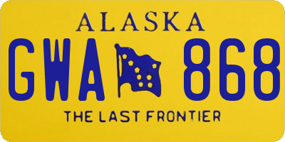 AK license plate GWA868