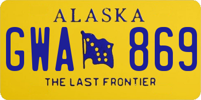 AK license plate GWA869