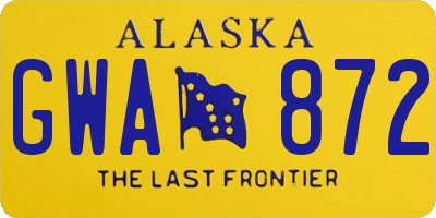 AK license plate GWA872