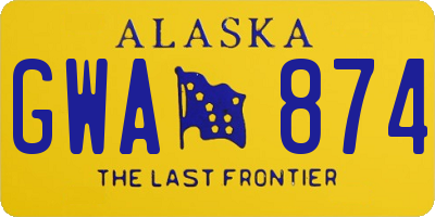 AK license plate GWA874