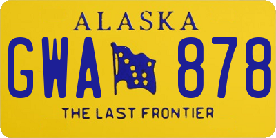 AK license plate GWA878