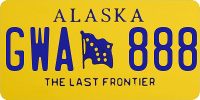 AK license plate GWA888