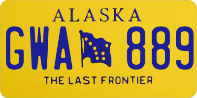 AK license plate GWA889