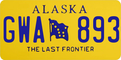 AK license plate GWA893