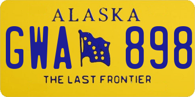 AK license plate GWA898